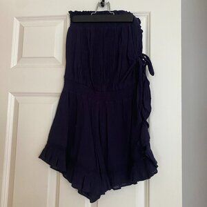 Free People Navy Cotton Romper
